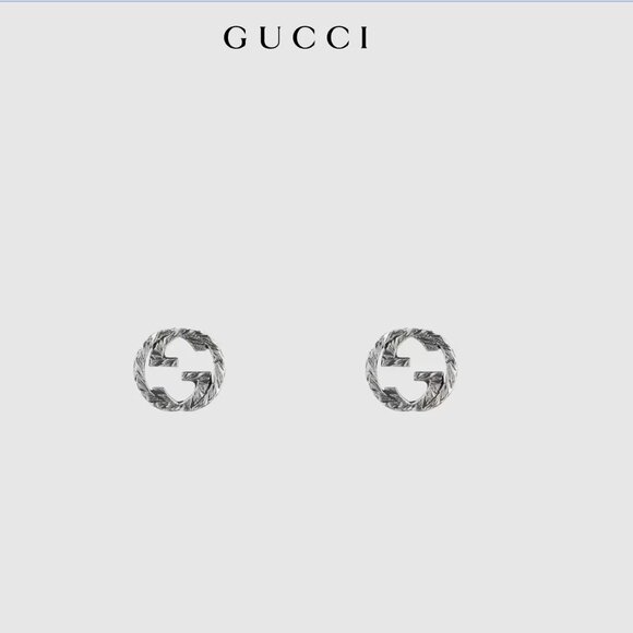 ๐ Authentic Gucci Sterling Silver Interlocking G Stud Earring (Single) ๐ - Picture 1 of 4